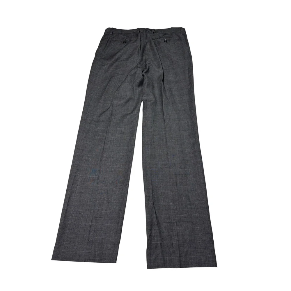 Banana Republic Classic Fit Grey Glen Plaid Wool Blend Dress Pants 33/34 Mens